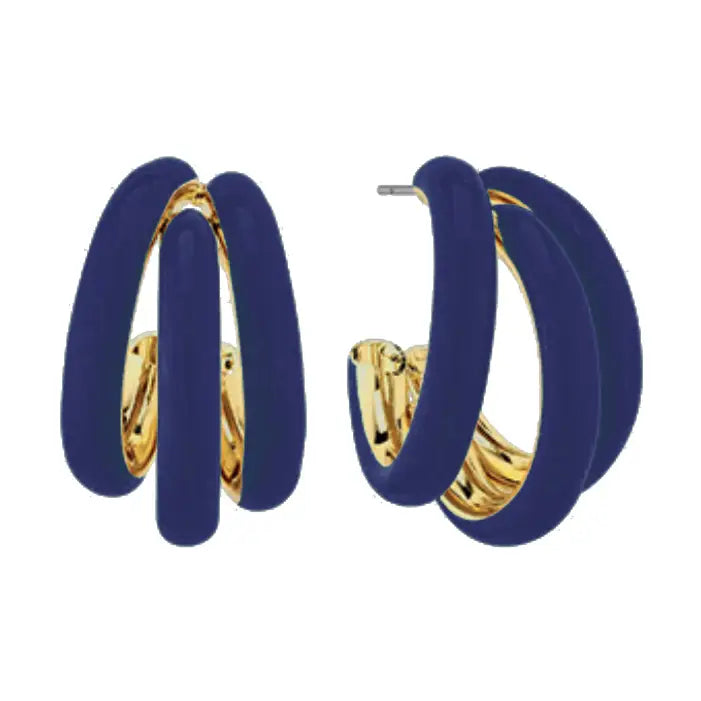 Petite Tri Hoop Earrings