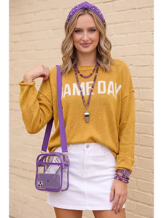 Game Day" Graphic Knit Sweater