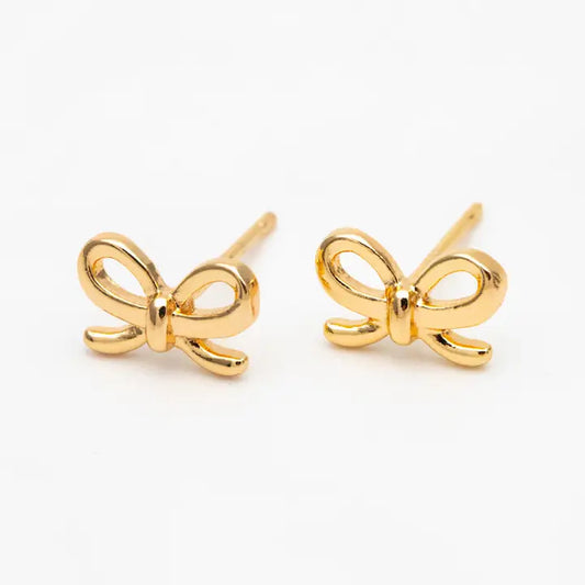 The Lela Bow 18k Gold Plated Stud Earrings Dainty