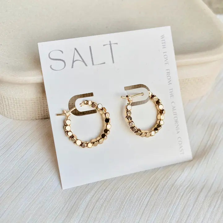 Beaded Hoops Textured Hoop Earrings