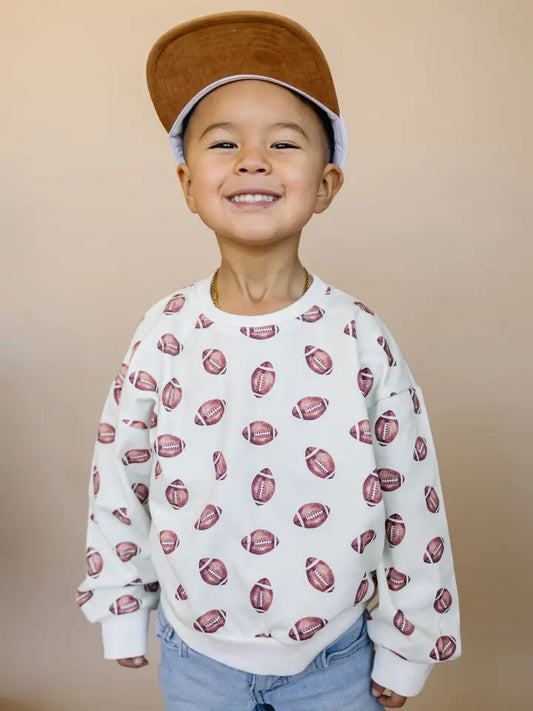 Football Print Crew Sweatshirt