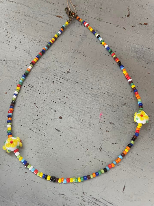 Multicolor Big Seed Beed Necklace