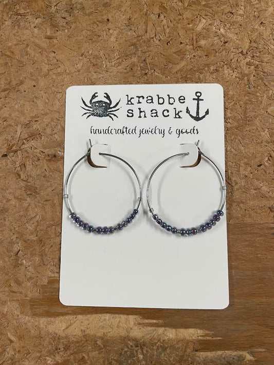 Krabbe Iridescent Blue Hoop Earrings
