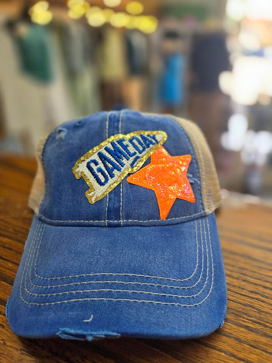 Patch Hat - Blue/Blue Game Day/Orange Star