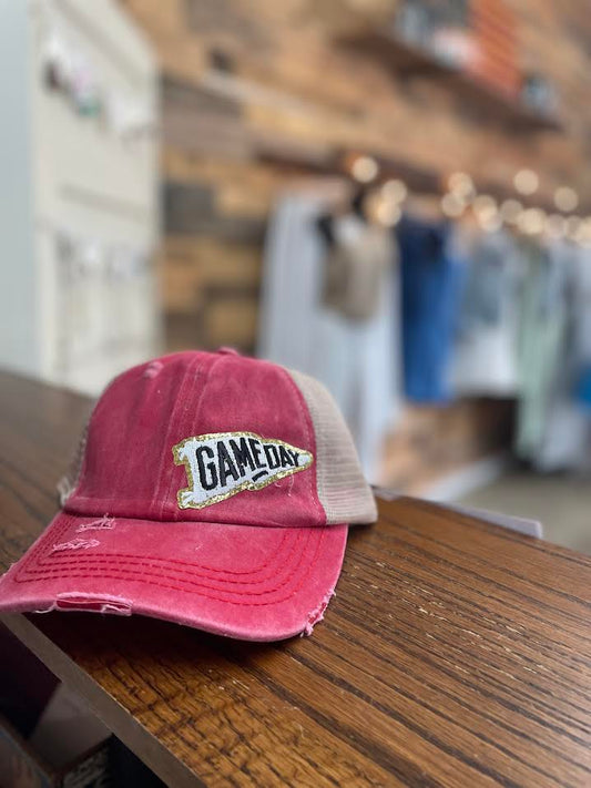 Red GameDay Patch Hat