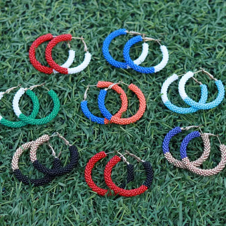 Beaded Color Block Earrings