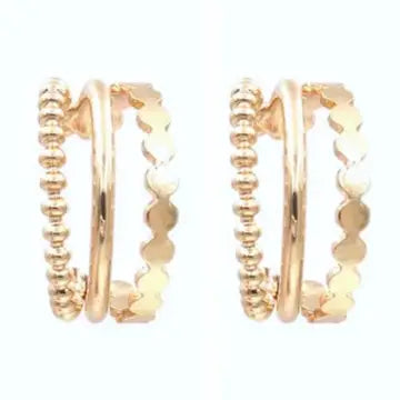 Petite Gold Tri Hoop Earrings