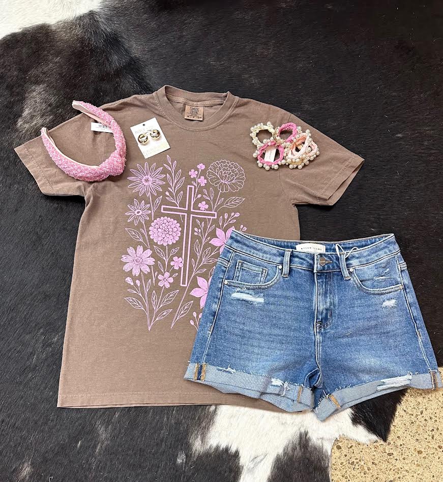 Floral Cross Tshirt