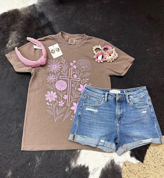Floral Cross Tshirt