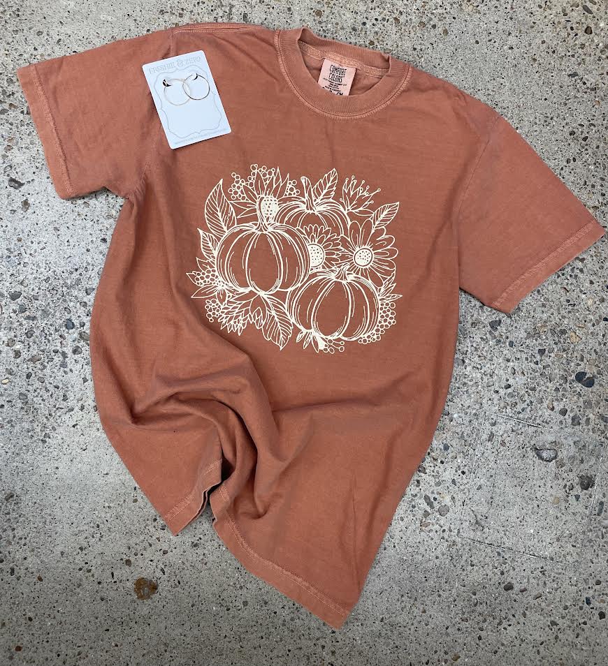 Floral Pumpkin Tshirt
