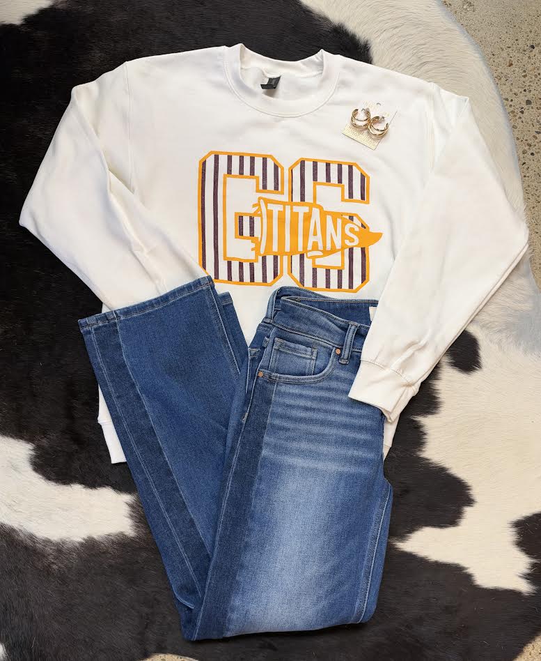 Pennant and Stripe Crewneck