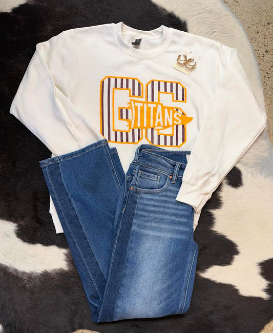Pennant and Stripe Crewneck