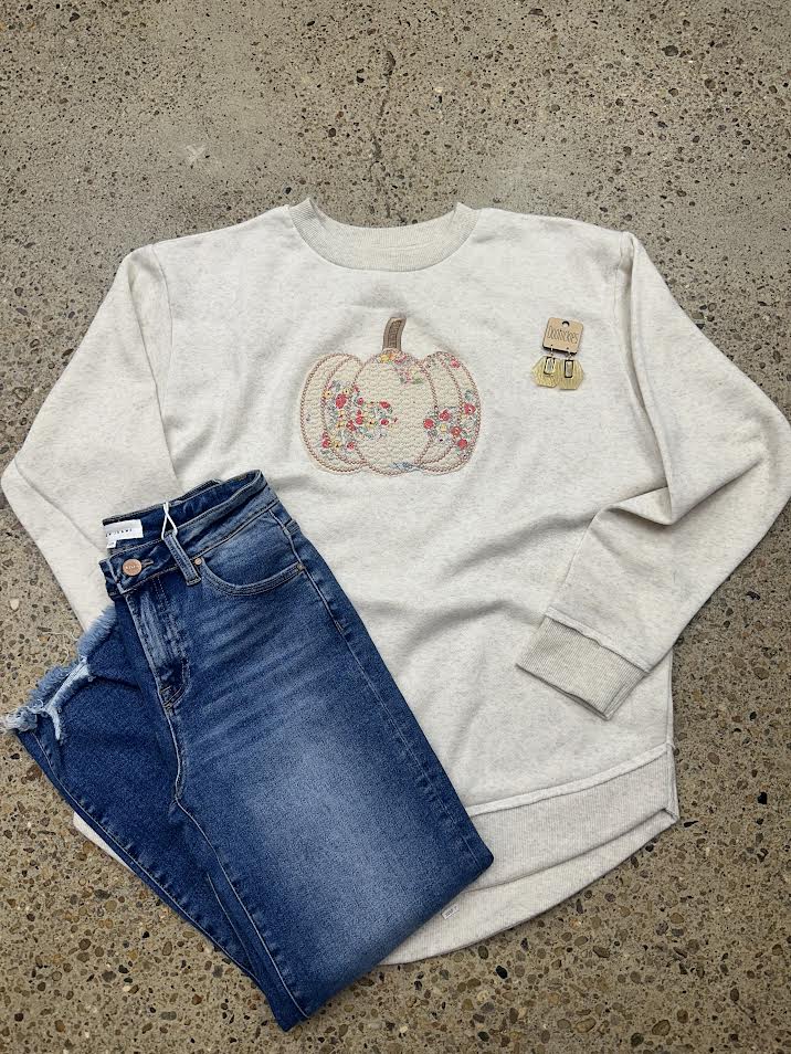 Quilted Pumpkin Sweatshirt