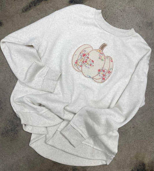 Quilted Pumpkin Sweatshirt