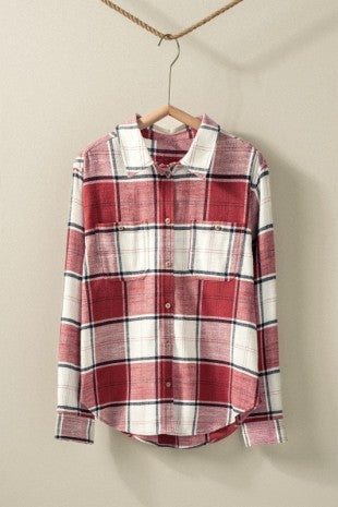 Boho Plaid Western Button-up Casual Tops