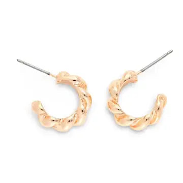 Twisted Gold Mini Hoop Earrings