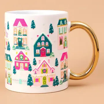 Pink Pine Village Mug