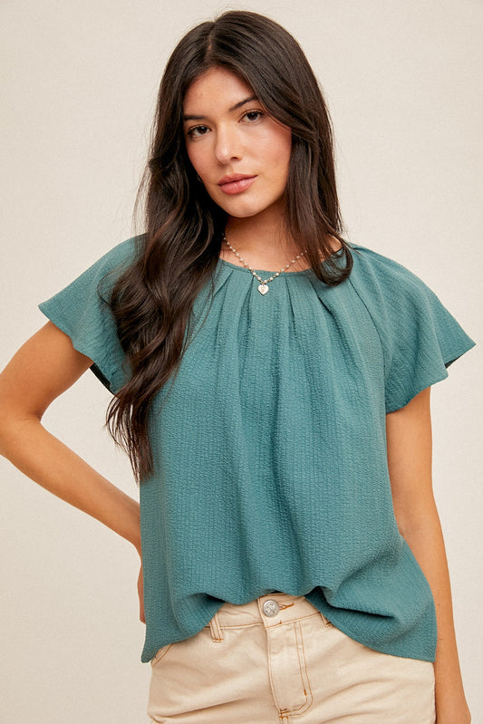 Open Back Frill Sleeves top