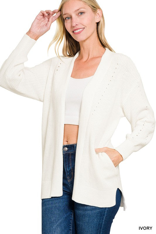Eyelet Open Cardigan