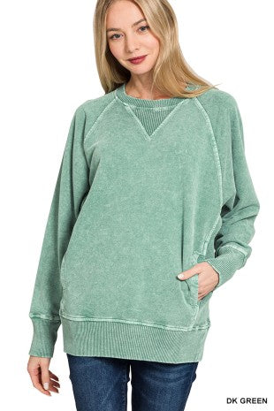 French Terry Round Neck Pullover