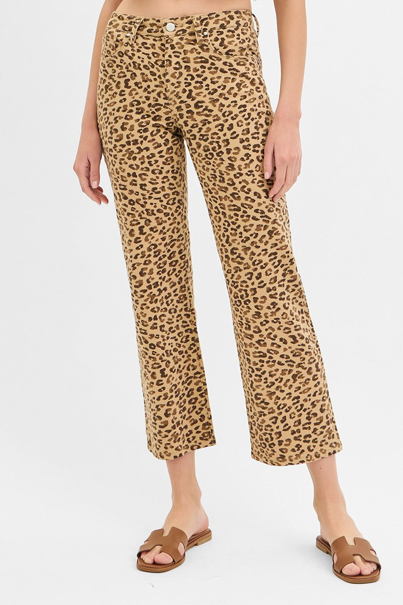 Risen PSA21145 CAMEL Leopard Jeans