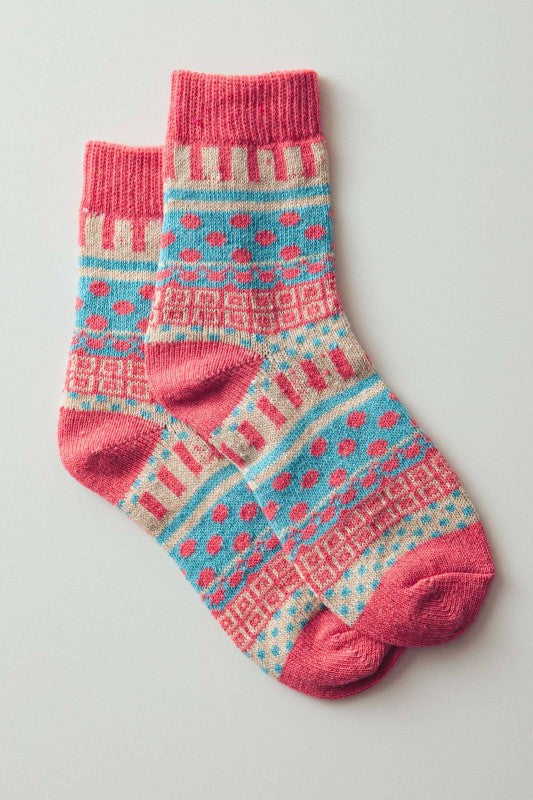 Folk Dot Knit Socks