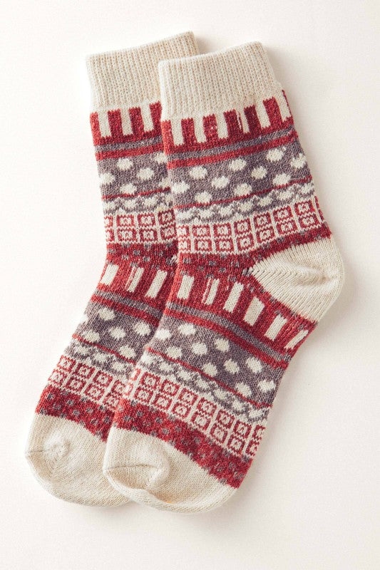 Folk Dot Knit Socks