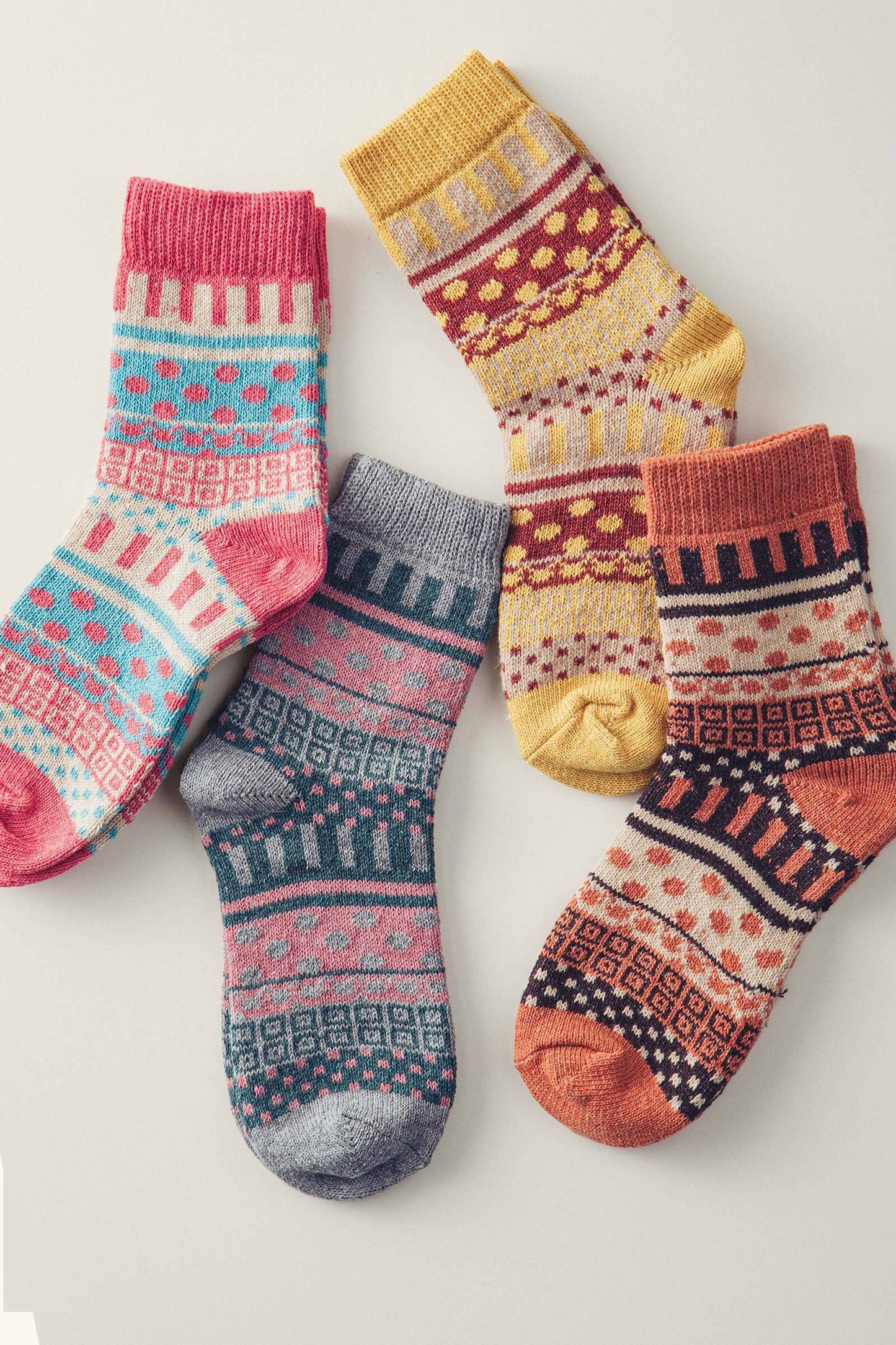 Folk Dot Knit Socks