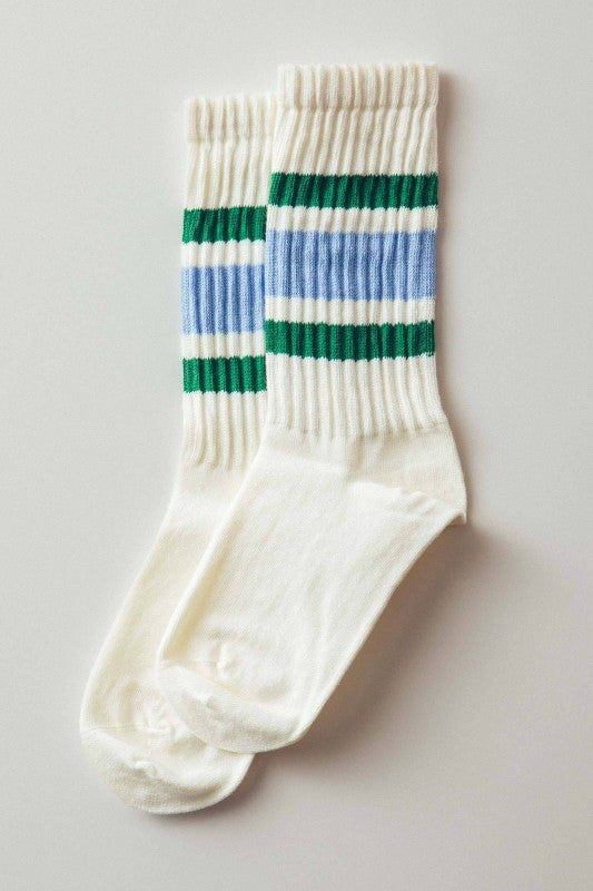 Varsity Striped Ribbed Socks