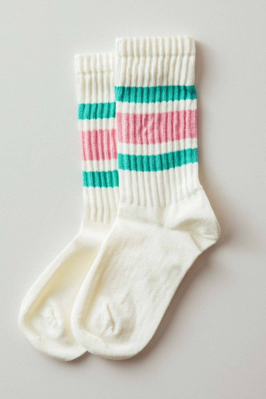 Varsity Striped Ribbed Socks
