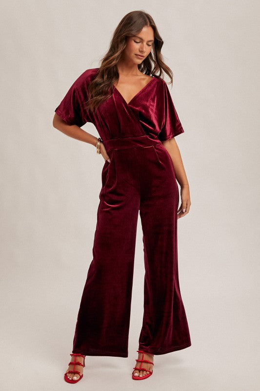 Velvet Jumpsuit w Pockets