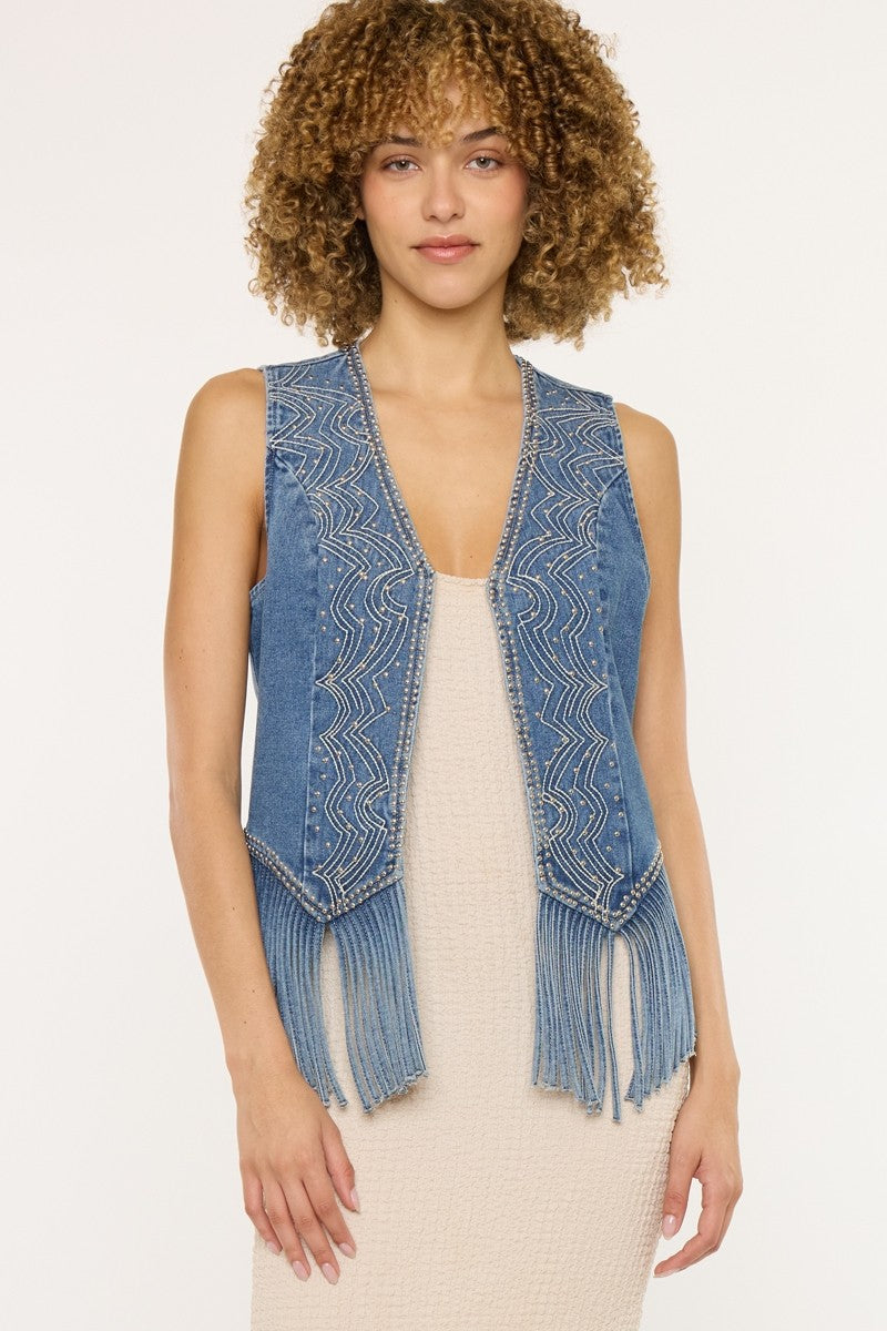Fringe Denim Vest