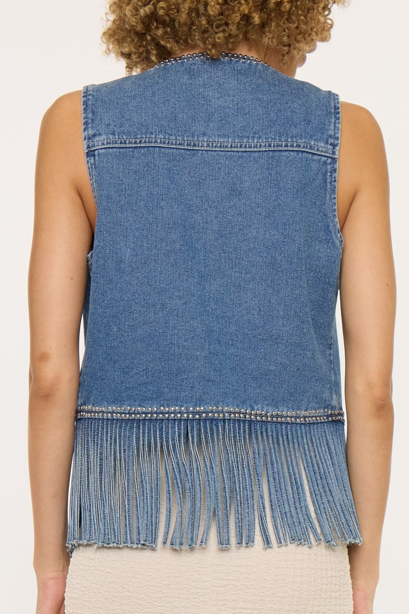 Fringe Denim Vest