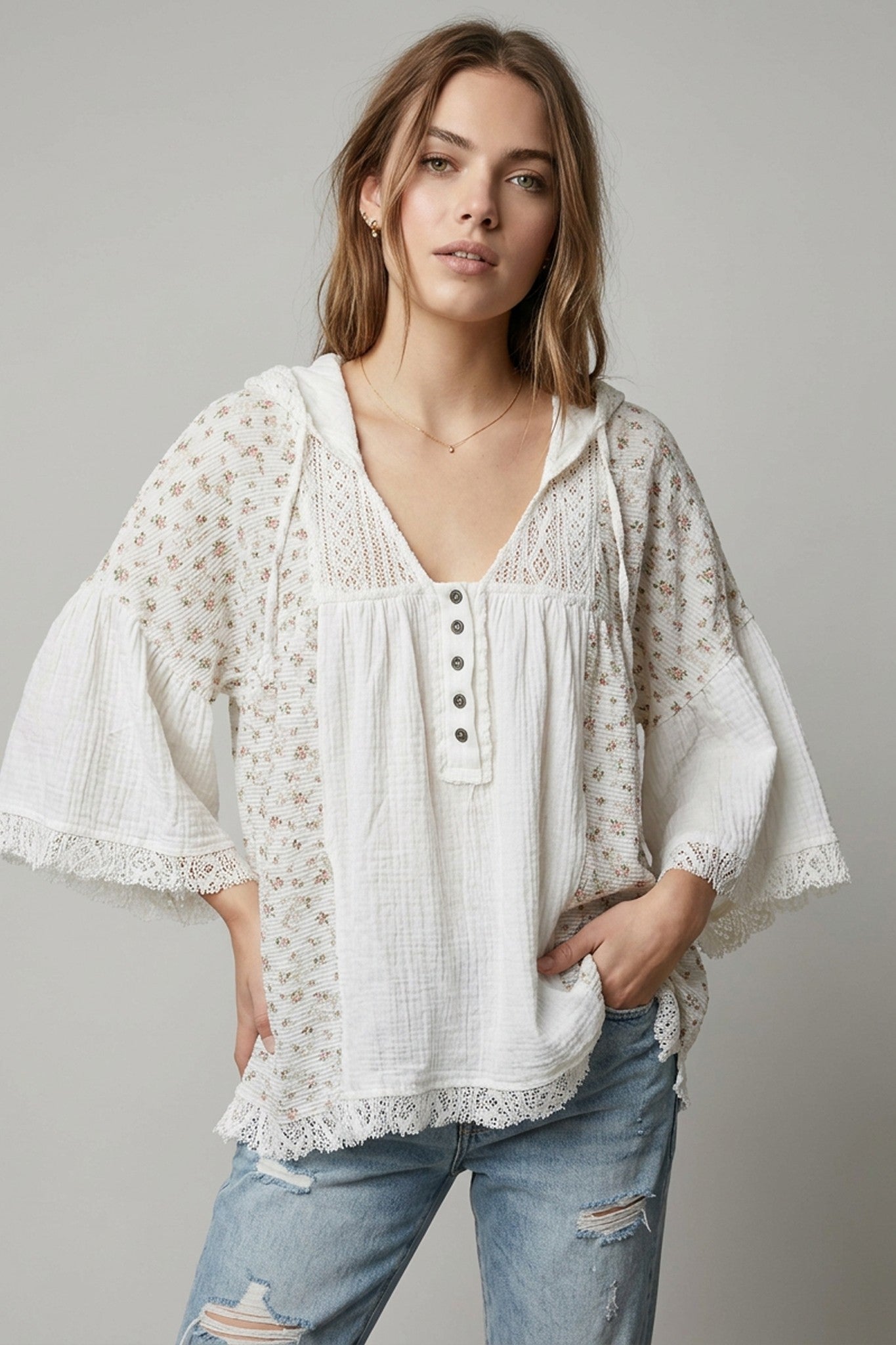 Batwing Lace Hoodie