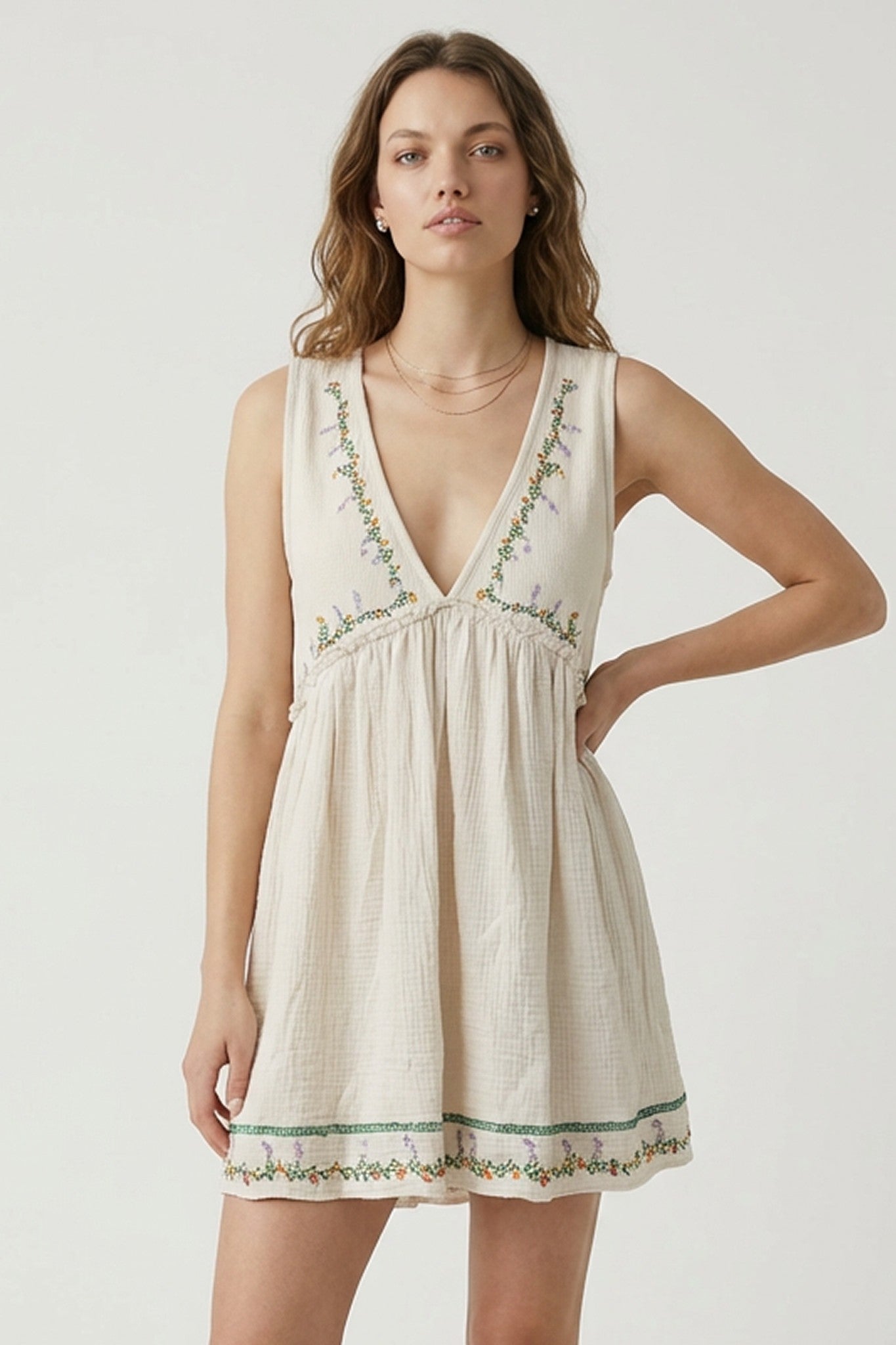 Sweet Haven Floral Embroidery Dress