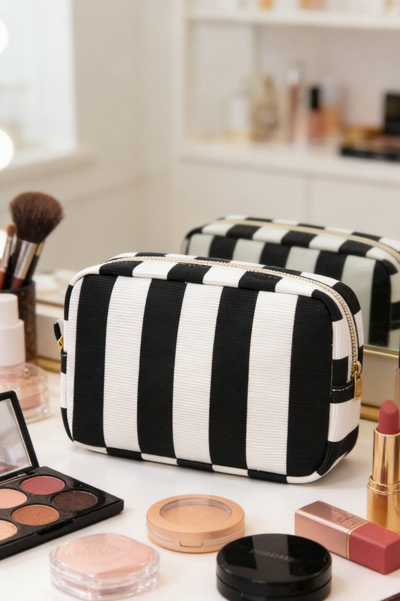 Striped Cosmetic Travel Pouch