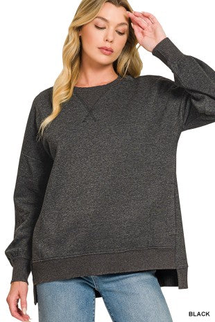 Acid Washed Hi-low Hem Sweatshirts