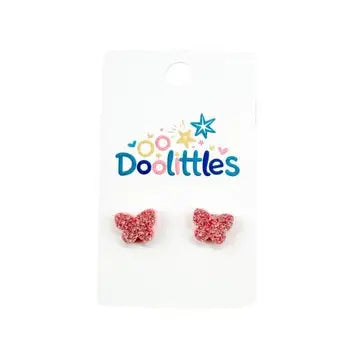 Tiny Butterfly Glitter Earrings