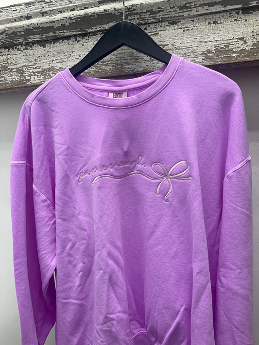 You are Enough CC Embroidered Crewneck