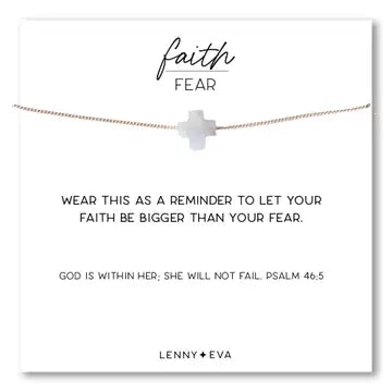 Faith Over Fear Cross Necklace