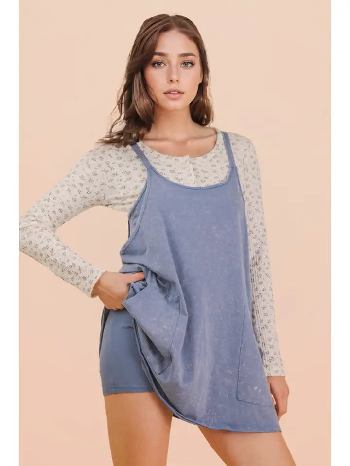 Knit Mini Dress with Shorts Inside