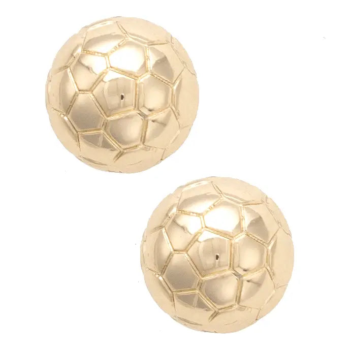 Gold Soccer Ball Stud Earrings