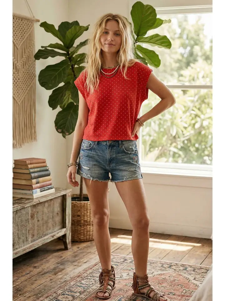 Scuba Polka Dot Relaxed Top