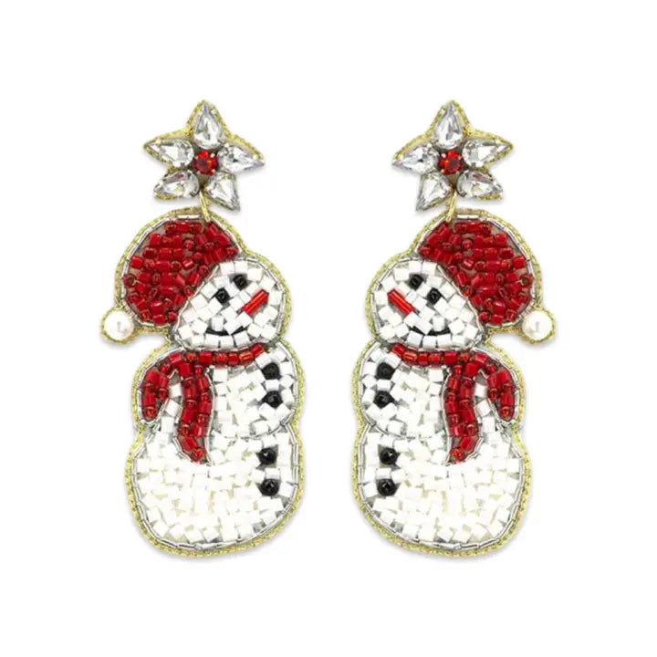 Beaded Christmas Earrings