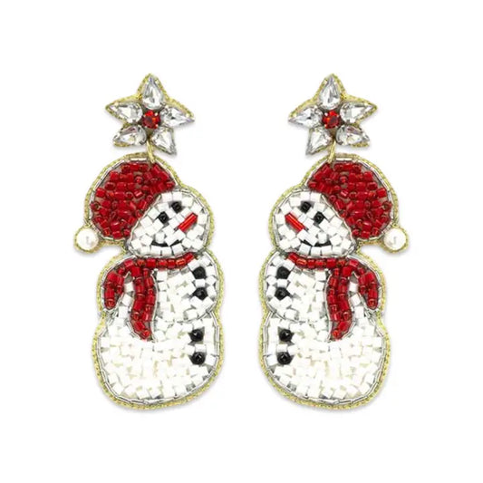 Beaded Christmas Earrings