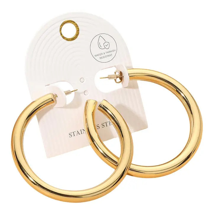 Large Classic Gold Hoop Earrings