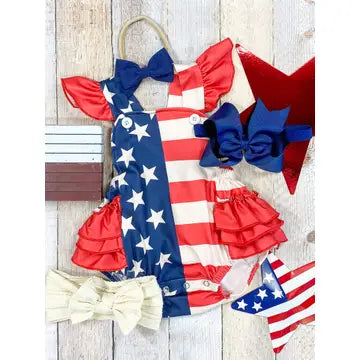 American Flag Infant Romper