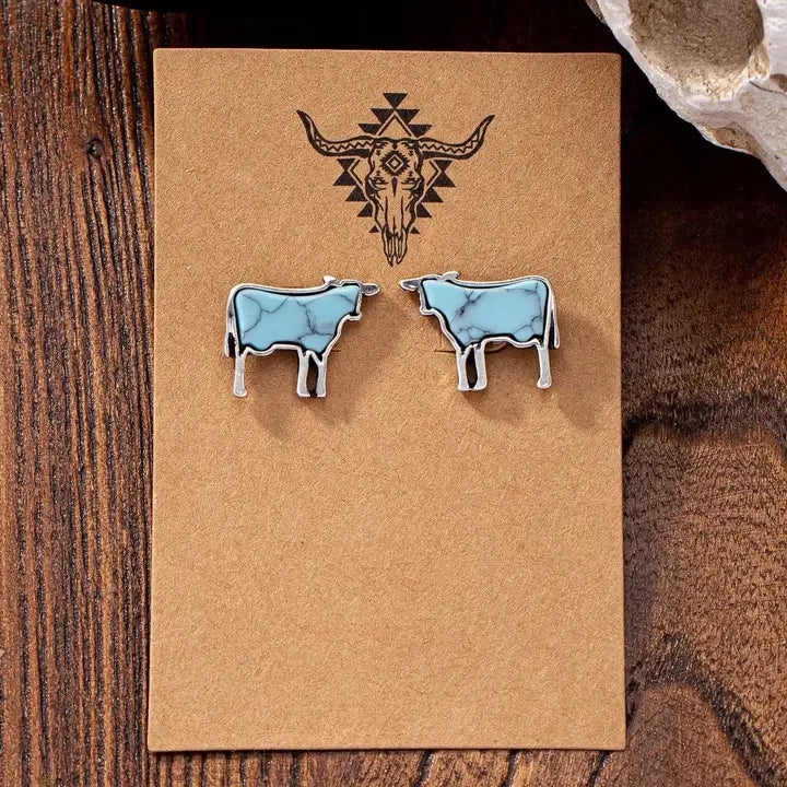 Turquoise Animals Stud Earrings