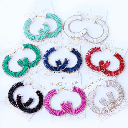 Luxe Beaded Tube Hoop