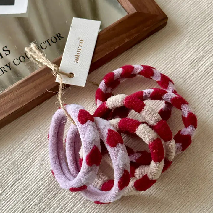 Valentine Seamless Hair Ties (set of 6)
